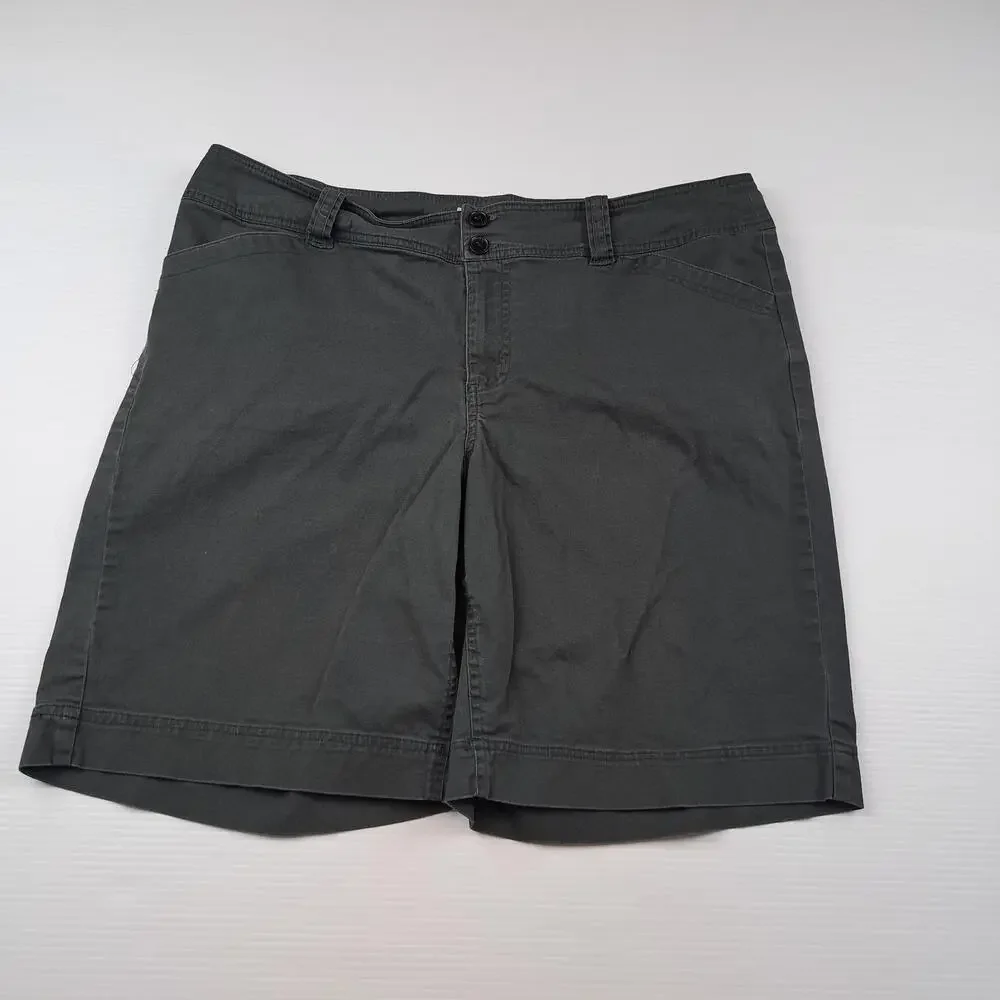 Crazy Shirts Shorts Womens 14 Gray Chino Twill Stretch 9